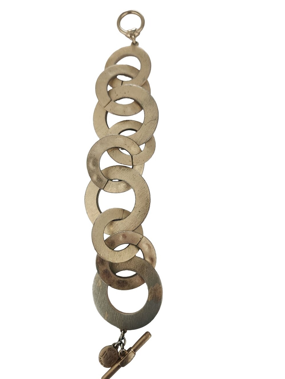 Vintage Y2K Matte Gold Bold Interlocking Circle Toggle Statement Bracelet